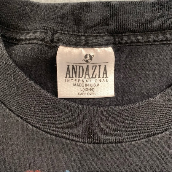 VINTAGE ANDAZIA USA HEADSHOT III MILES DAVIS ESTATE ABSTRACT T-SHIRT LARGE 90s - Picture 2 of 8
